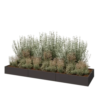 Stål plantekasse XXL - Rektangel - 360 x 100 x 30 cm - Andre RAL-farve - Uden bundplade