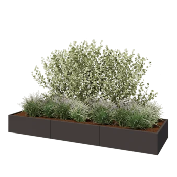Stål plantekasse XXL - Rektangel - 360 x 100 x 40 cm - Andre RAL-farve - Uden bundplade