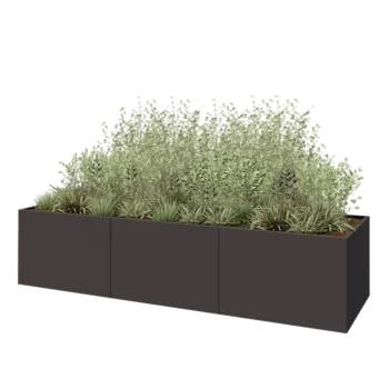 Stål plantekasse XXL - Rektangel - 360 x 100 x 80 cm - Andre RAL-farve - Uden bundplade
