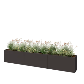 Stål plantekasse XXL - Rektangel - 360 x 40 x 60 cm - Andre RAL-farve - Uden bundplade