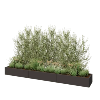 Stål plantekasse XXL - Rektangel - 360 x 50 x 30 cm - Andre RAL-farve - Uden bundplade