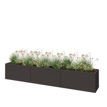 Stål plantekasse XXL - Rektangel - 360 x 50 x 60 cm - Andre RAL-farve - Uden bundplade