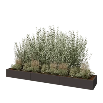 Stål plantekasse XXL - Rektangel - 360 x 60 x 30 cm - Andre RAL-farve - Uden bundplade