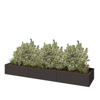 Stål plantekasse XXL - Rektangel - 360 x 80 x 40 cm - Andre RAL-farve - Uden bundplade