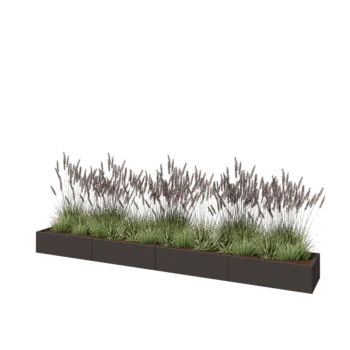 Stål plantekasse XXL - Rektangel - 400 x 50 x 30 cm - Andre RAL-farve - Uden bundplade