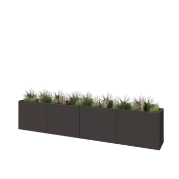 Stål plantekasse XXL - Rektangel - 400 x 50 x 80 cm - Andre RAL-farve - Uden bundplade