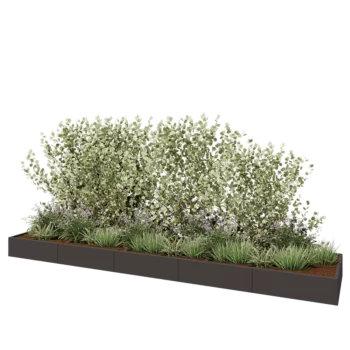 Stål plantekasse XXL - Rektangel - 500 x 100 x 30 cm - RAL7016 mat (antracitgrå) - Uden bundplade