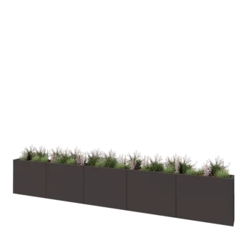 Stål plantekasse XXL - Rektangel - 500 x 30 x 80 cm - RAL7016 mat (antracitgrå) - Uden bundplade