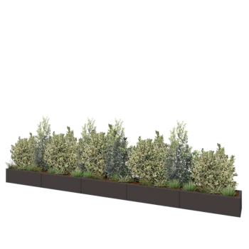 Stål plantekasse XXL - Rektangel - 500 x 40 x 30 cm - RAL7016 mat (antracitgrå) - Uden bundplade