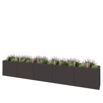 Stål plantekasse XXL - Rektangel - 500 x 60 x 80 cm - RAL7016 mat (antracitgrå) - Uden bundplade