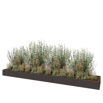 Stål plantekasse XXL - Rektangel - 500 x 80 x 30 cm - RAL7016 mat (antracitgrå) - Uden bundplade