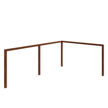 Cortenstål pergola - Hjørne - 600 x 412 x 242 cm - Uden betonfod