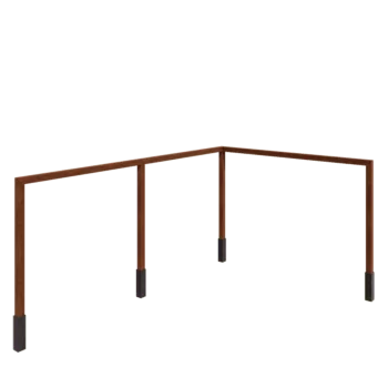 Cortenstål pergola - Hjørne - 600 x 412 x 242 cm - Med betonfod