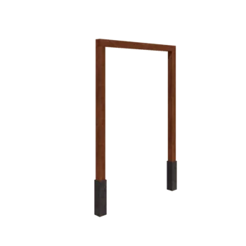 Cortenstål pergola - Lige ud - 200 x 230 cm - Med betonfod