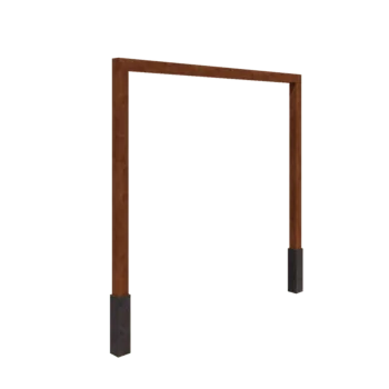 Cortenstål pergola - Lige ud - 300 x 230 cm - Med betonfod