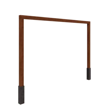 Cortenstål pergola - Lige ud - 400 x 230 cm - Med betonfod