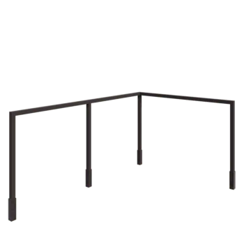 Stål pergola - Hjørne - 600 x 412 x 230 cm - RAL7016 mat (antracitgrå) - Med betonfod
