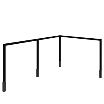 Stål pergola - Hjørne - 600 x 412 x 230 cm - RAL9005 mat (sort) - Med betonfod