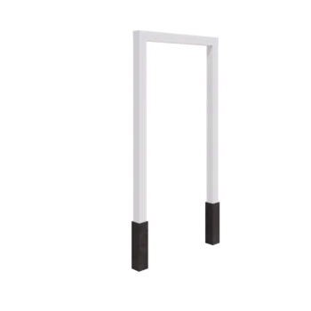 Stål pergola - Lige ud - 150 x 230 cm - RAL9010 mat (hvid) - Med betonfod