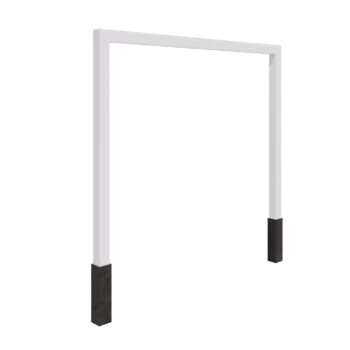 Stål pergola - Lige ud - 300 x 230 cm - RAL9010 mat (hvid) - Med betonfod