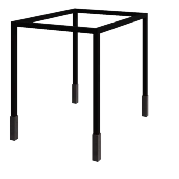 Stål pergola - Rektangel - 324 x 250 x 230 cm - RAL9005 mat (sort) - Med betonfod