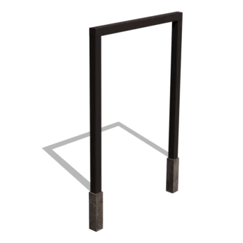 Stål pergola - Lige ud - 200 x 230 cm - RAL9005 mat (sort) - Uden betonfod