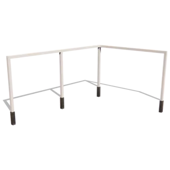 Stål pergola - Hjørne - 600 x 412 x 230 cm - RAL9010 mat (hvid) - Med betonfod