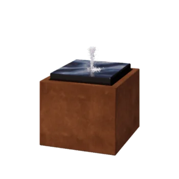 Cortenstål vandfontæne - Orin - 50 x 50 x 40 cm - Med LED-belysning