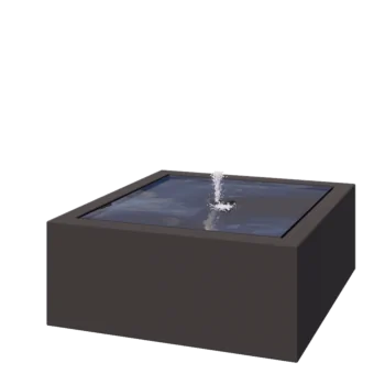 Vandfontæne i aluminium - Lyra - 100 x 100 x 40 cm - RAL7016 mat (antracitgrå) - Med LED-belysning