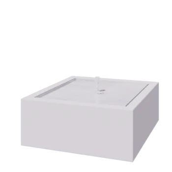 Vandfontæne i aluminium - Lyra - 100 x 100 x 40 cm - RAL9010 mat (hvid) - Med LED-belysning