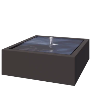 Vandfontæne i aluminium - Lyra - 120 x 120 x 40 cm - Andre RAL-farve - Med LED-belysning