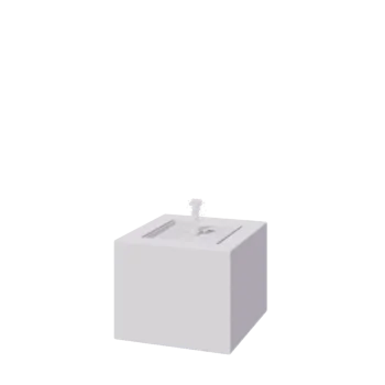 Vandfontæne i aluminium - Lyra - 50 x 50 x 40 cm - RAL9010 mat (hvid) - Med LED-belysning