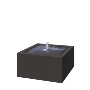 Vandfontæne i aluminium - Lyra - 80 x 80 x 40 cm - Andre RAL-farve - Med LED-belysning