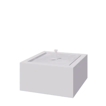 Vandfontæne i aluminium - Lyra - 80 x 80 x 40 cm - RAL9010 mat (hvid) - Med LED-belysning